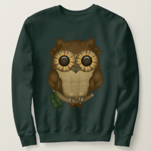 Whoolio den gulliga ugglasweatshirtsen lång ärmad tröja