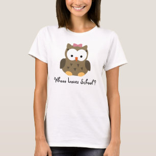 Whooo kärlekar skolar? Gullig babyugglatröja fö Tee Shirt