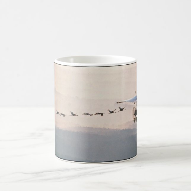 WhoopingCranesFollowUltralite Kaffemugg (Center)