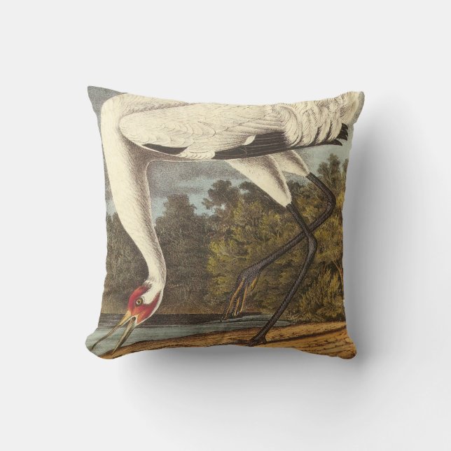 "WHoping Crane by Audubon" Kudde (Framsida)