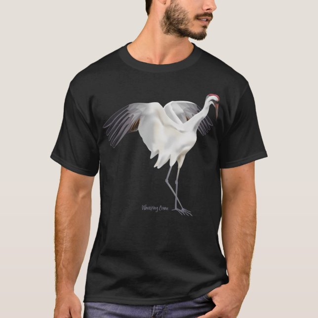 "WHoping Crane Wildlife Bird" T Shirt (Framsida)