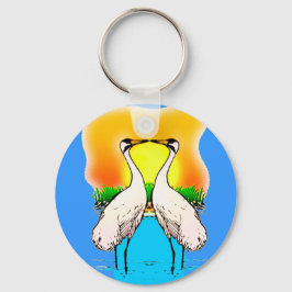 Whopping Cranes i Kärlek Nyckelring