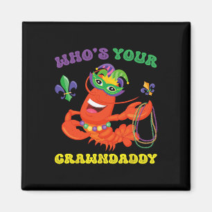Whos din Crawpappa Kräftor Funny Mardi Gras Gift Magnet