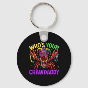 Whos Din Crawpappa Kräftor Jester Bead Hat Mardi Nyckelring