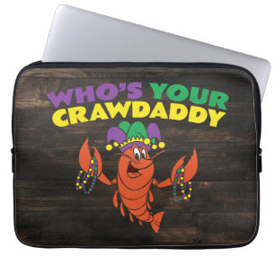 Whos Din Crawpappa Kräftor Mardi Gras Funny Laptop Fodral