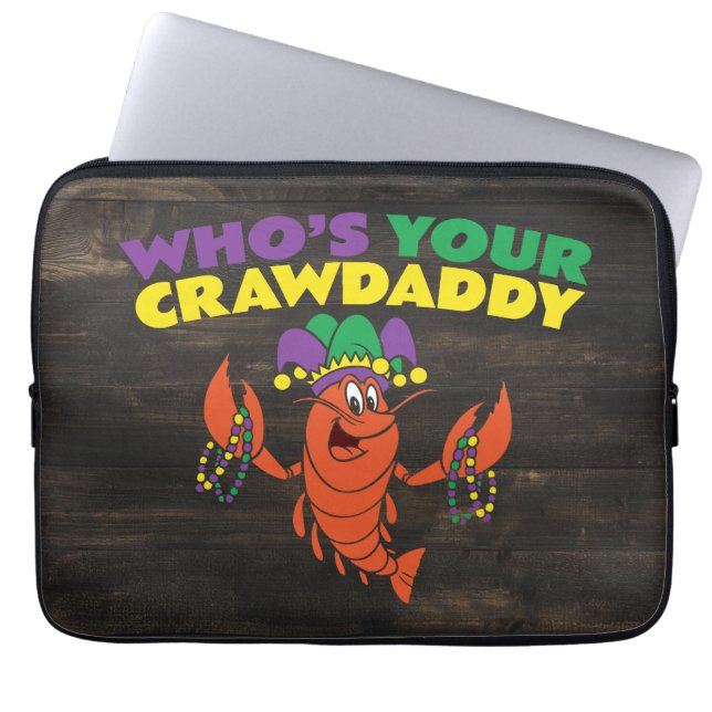 Whos Din Crawpappa Kräftor Mardi Gras Funny Laptop Fodral (Framsidan)