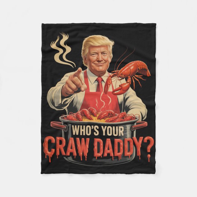 Whos er Crawpappa Kräftor Funny Cajun Boil Seaf Fleecefilt (Framsidan)