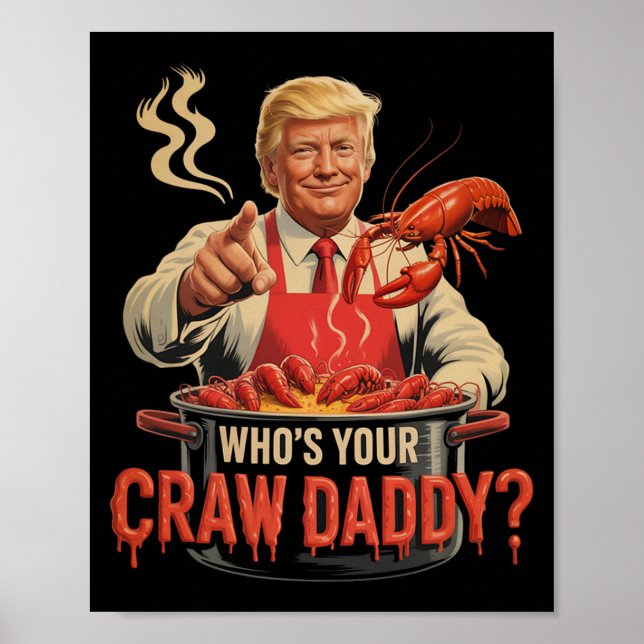 Whos er Crawpappa Kräftor Funny Cajun Boil Seaf Poster (Framsidan)