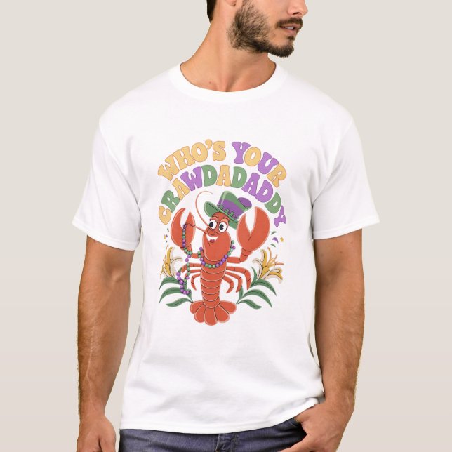 Whos er Crawpappa Kräftor Jester Pärlor Funny Mors T Shirt (Framsida)