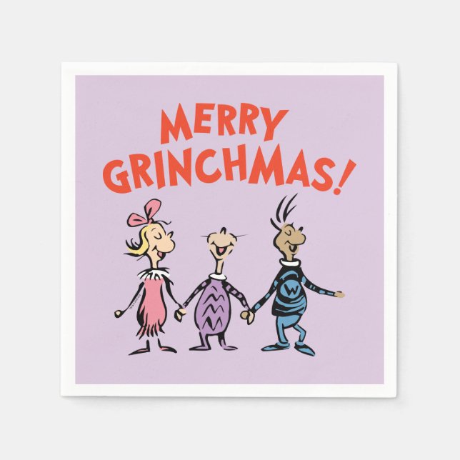 Whos Holding Hands Merry Grinchmas Pappersservett (Framsidan)