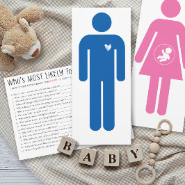 Who's Most Likely To Baby Shower Game Daddy Card Inbjudningar