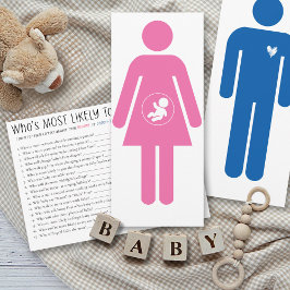 Who's Most Likely To Baby Shower Game Mommy Card Inbjudningar