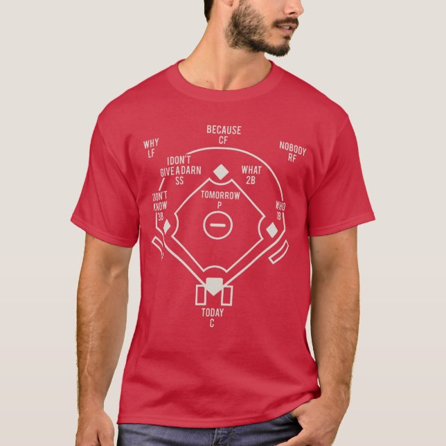 Whos On First Classic Baseball Abbott Funny Baseba T Shirt (Framsida)