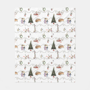 Whoville julgransgirlang firande fleecefilt
