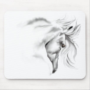 Whte hästhuvud Mousepad Musmatta