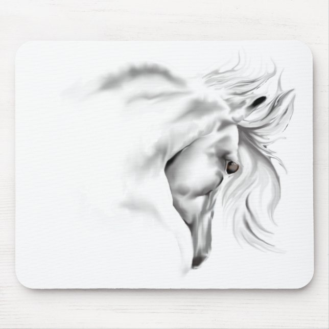 Whte hästhuvud Mousepad Musmatta (Framsidan)