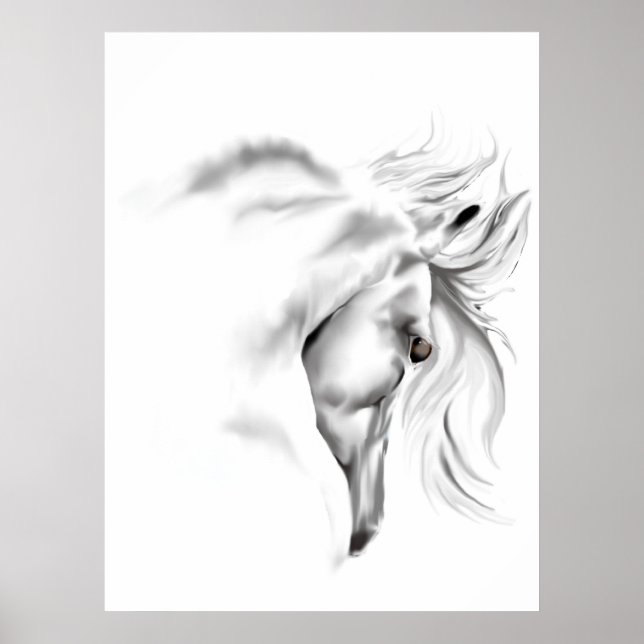 Whte Horse Head Poster (Framsidan)
