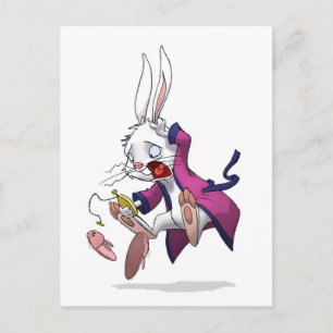 Whtie Rabbit Postcard Vykort