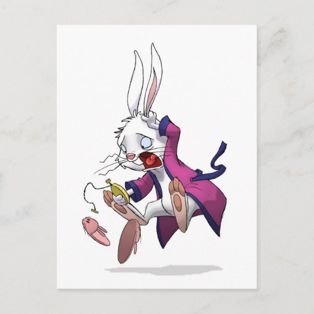Whtie Rabbit Postcard Vykort (Framsida)
