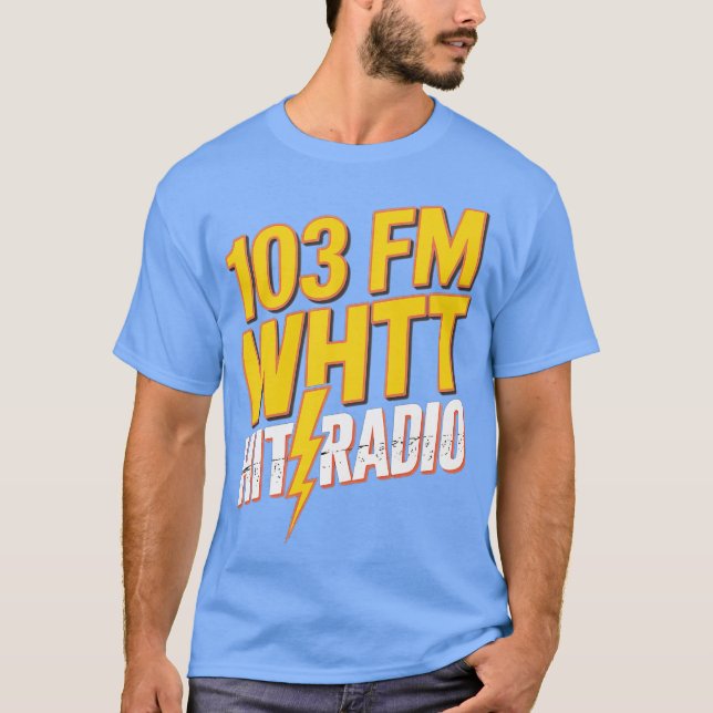 WHTT Retro 1980 s Boston Radio Station T Shirt (Framsida)