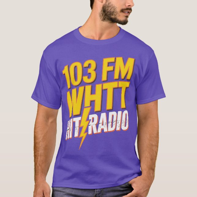 WHTT Retro 1980 s Boston Radio Station T Shirt (Framsida)