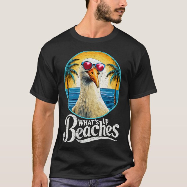 WhUp Beacher Fiskmås Sunglasses Funny T-Shirt (Framsida)