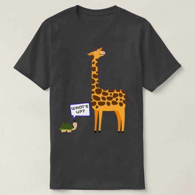 WhUp Funny Turtle Giraffe T Shirt (Design framsida)