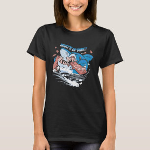 WhUp, Shark & Surfer Ocean Sea Retro T Shirt