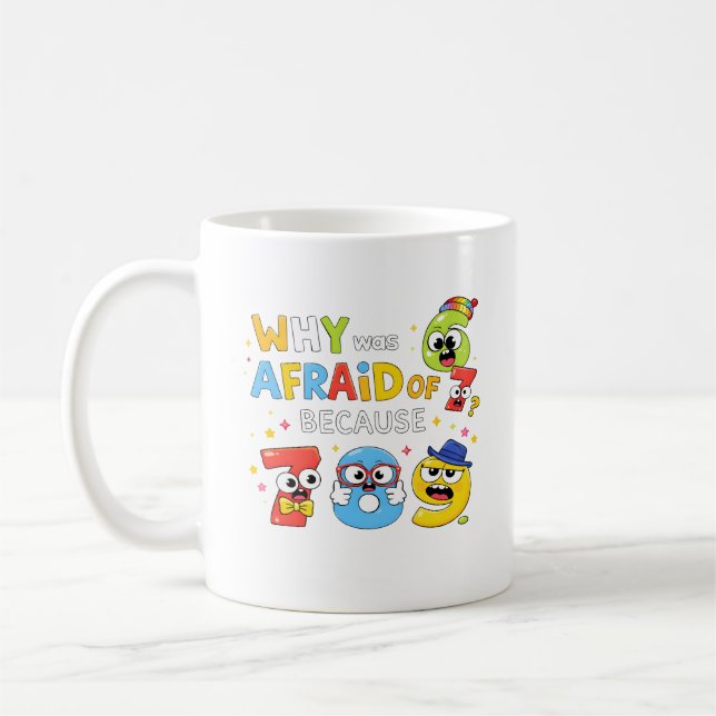 Why Are Numbers Afraid Funny Math Design for Kids Kaffemugg (Vänster)