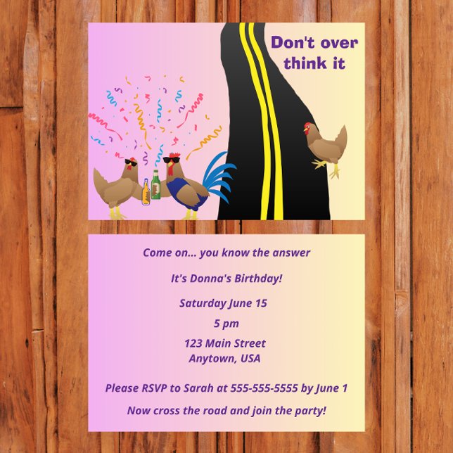“Why Did the Chicken Cross the Road?” Inbjudningar (Skapare uppladdad)