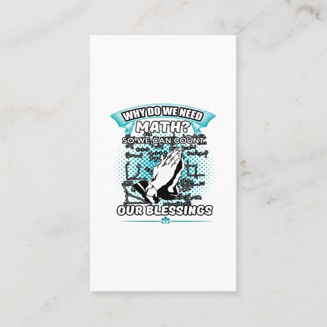 why do we need math so we can count our blessings visitkort (Framsida)