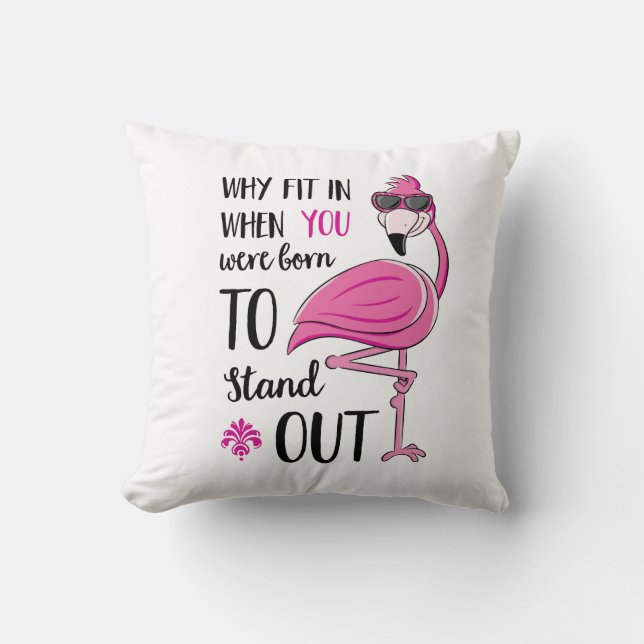 Why Fit In Flamingo Pillow Kudde (Framsida)
