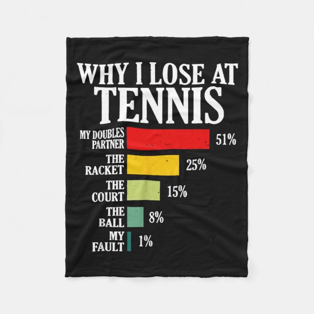 Why I Lose At Tennis Funny Tennis Player Quote  Fleecefilt (Framsidan)