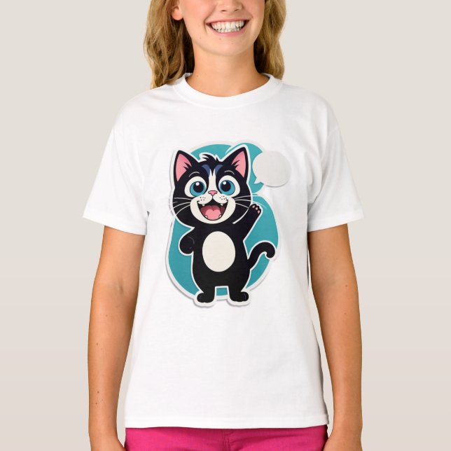Why So Silent? – Confused Cat Sticker T Shirt (Framsida)