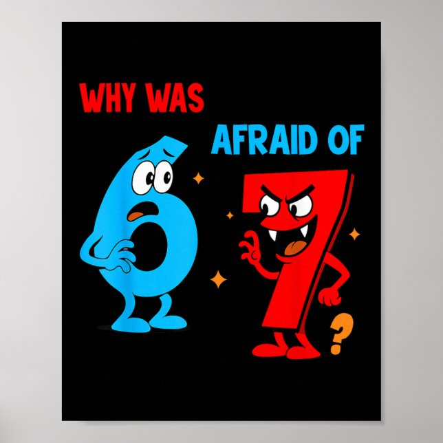 Why Was 6 Afraid Of 7 Funny Six Seven Meme Gen Alp Poster (Framsidan)