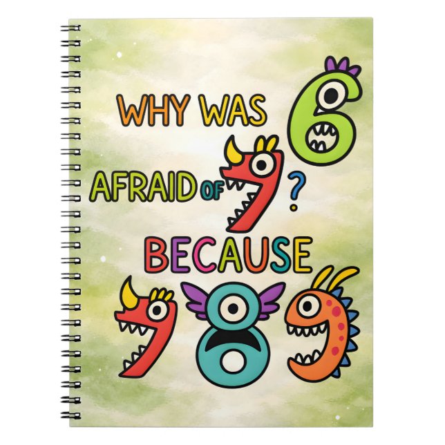 Why Was 7 Afraid Funny Math Notebook for Kids Anteckningsbok (Framsidan)