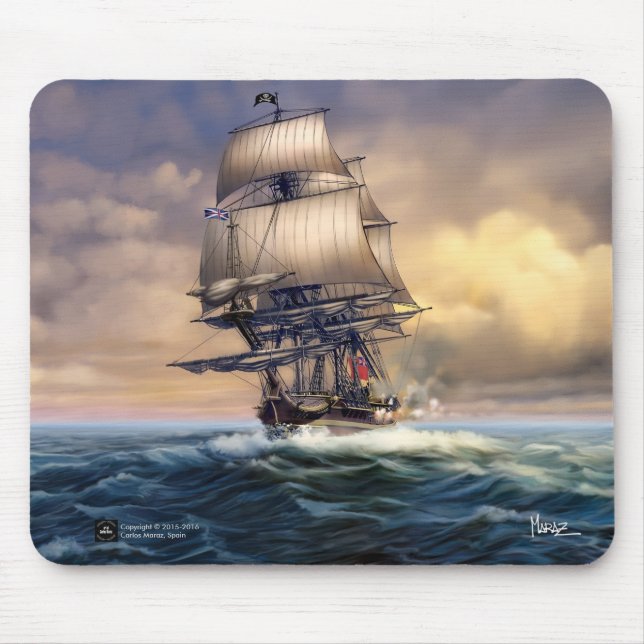 Whydah Gally Historic Frakt Painting Gift Mousepad Musmatta (Framsidan)