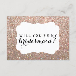 WI, du ska vara min Bridesmaid - Ro Guld Glitter F Inbjudningar
