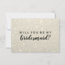 WI, du ska vara min Bridesmaid - White Guld Glitte