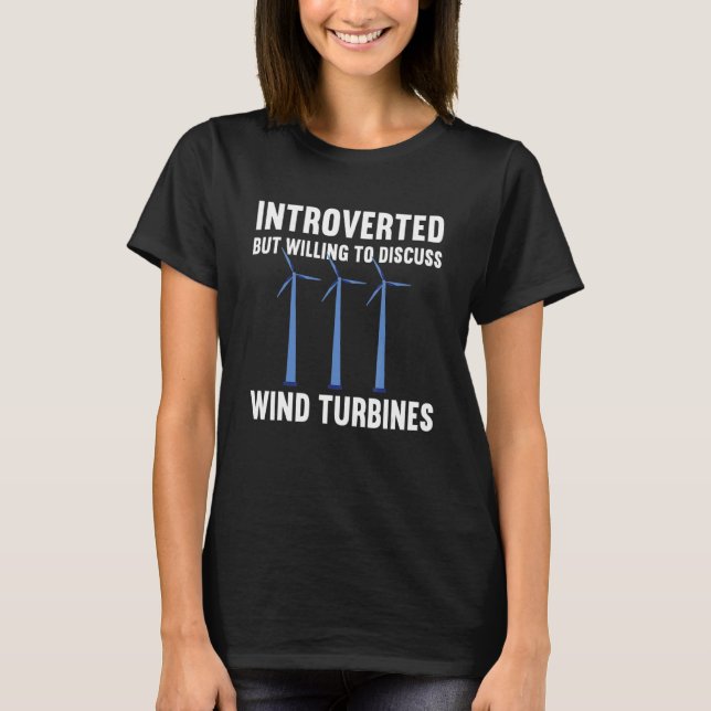 Wi-Fi med introducerad Vind Turbine Technician T Shirt (Framsida)