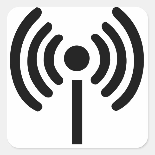 Wi-Fi-symbol Fyrkantigt Klistermärke (Framsida)