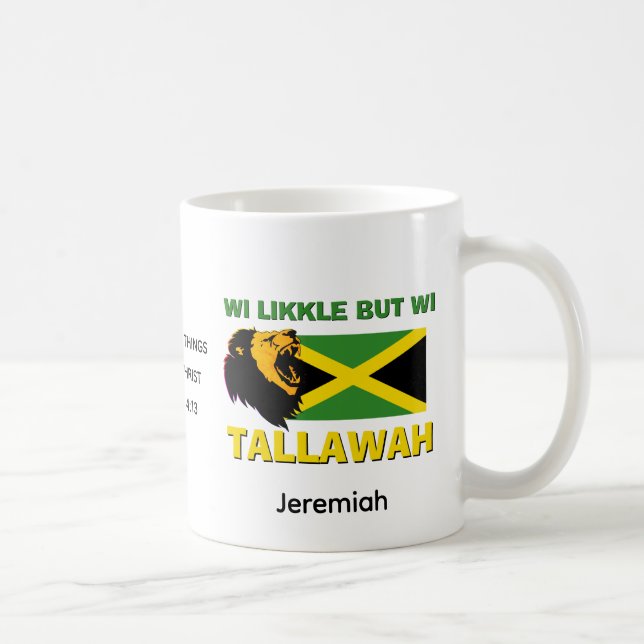 WI LIKKLE MEN WI TALLAWAH Personlig Jamaica Kaffemugg (Höger)