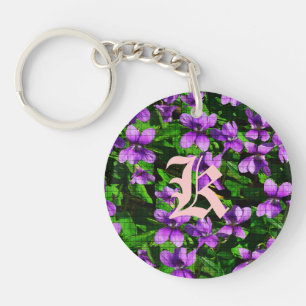 WI State Flower Wood Violet Mosaic Monogram