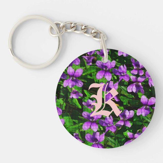 WI State Flower Wood Violet Mosaic Monogram (Framsidan)