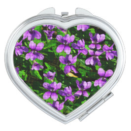WI State Flower Wood Violet Mosaic Mönster Fickspegel
