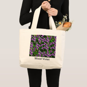 WI State Flower Wood Violet Mosaic Mönster Jumbo Tygkasse