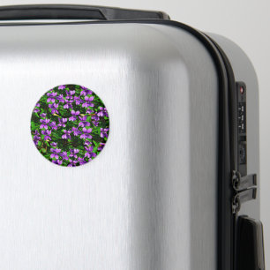WI State Flower Wood Violet Mosaic Mönster Magnet