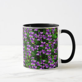 WI State Flower Wood Violet Mosaic Mönster Mugg