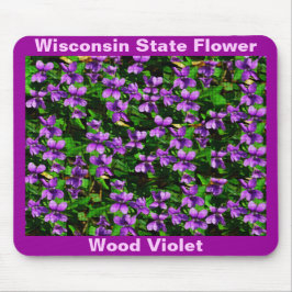 WI State Flower Wood Violet Mosaic Mönster Musmatta