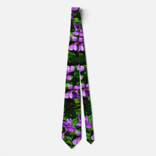 WI State Flower Wood Violet Mosaic Mönster Slips